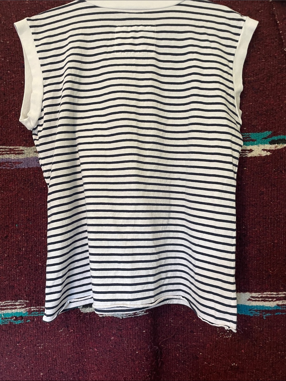 Frank & Eileen Navy and White Short Sleeve Stripe Tee - Picture 2 of 3